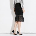 Hollow Out Half-length Skirt with Buttock-wrapped Pure Lace